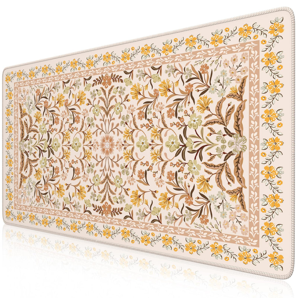iCasso Desk Mat,Mouse Pad for Office Desk,35.4x15.7in,Pink Floral