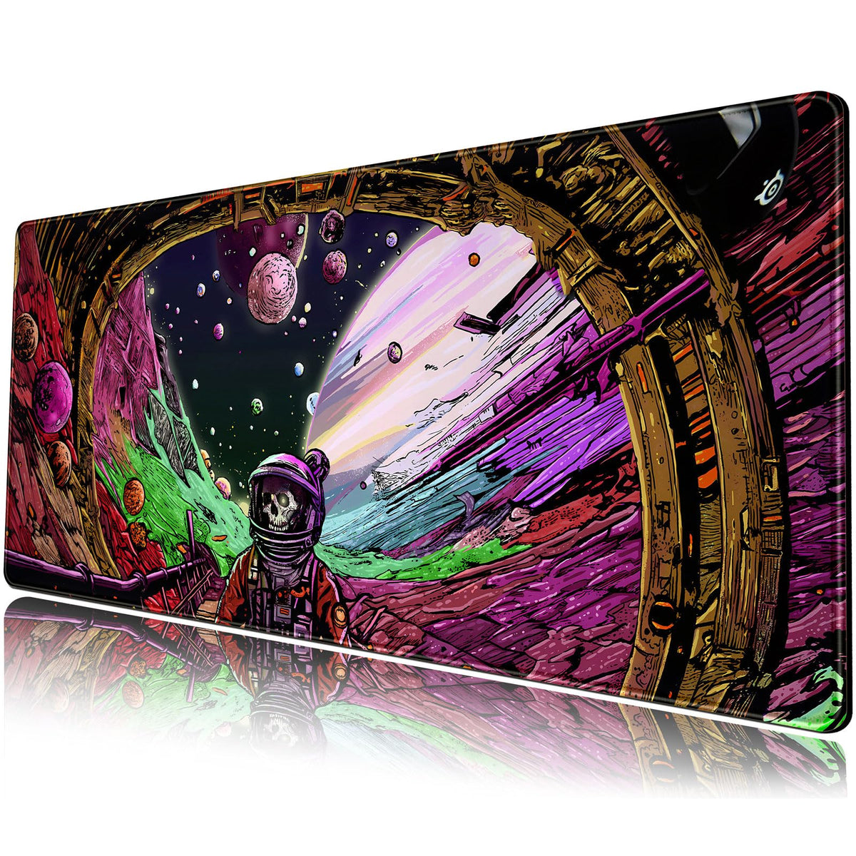 Dark Cottagecore Desk Mat Black Purple Flower XL Mouse Pad Large Gaming Mousepad Extended Vintage Aesthetic Desk Pad Keyboard Mouse Mat 31.5 x 11.8 in for Work Game Office Decor