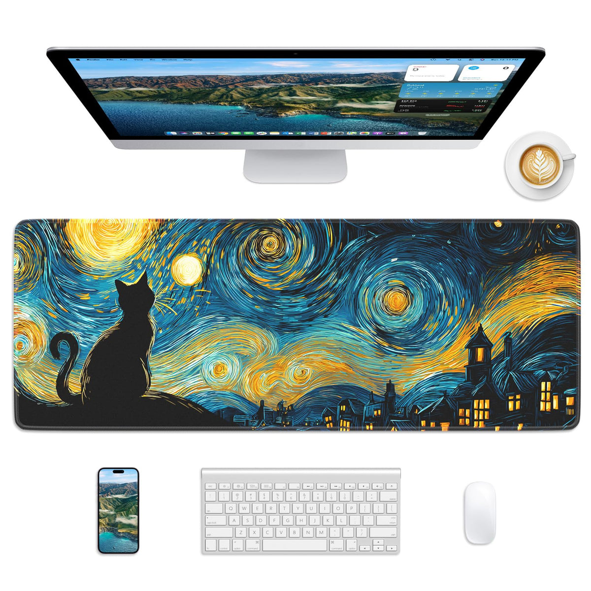 Mouse Pad 31.5x11.8in Large Desk Mat Non-Slip for Office