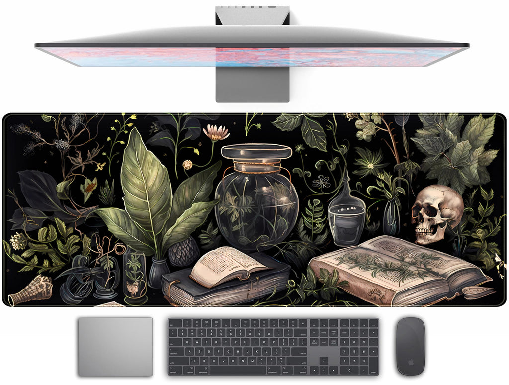 Desk Mat Forest Library Book Mouse Pad Big Desk Pad XXL Extended Gaming Large Mouse Pad for Desk Rubber Base Mousepad with Stitched Edges, Keyboard Mouse Mat for Work Game Office Home 31.5x15.7 in