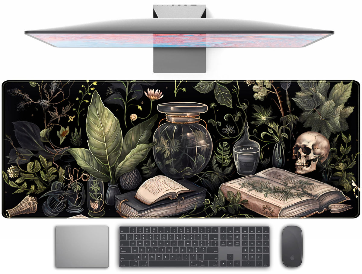 Desk Mat Forest Library Book Mouse Pad Big Desk Pad XXL Extended Gaming Large Mouse Pad for Desk Rubber Base Mousepad with Stitched Edges, Keyboard Mouse Mat for Work Game Office Home 31.5x15.7 in