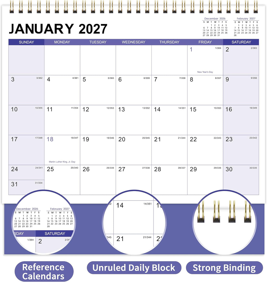 2027 Desk Calendar - Desktop Calendar 2027,12 Months Desk Calendar 2027