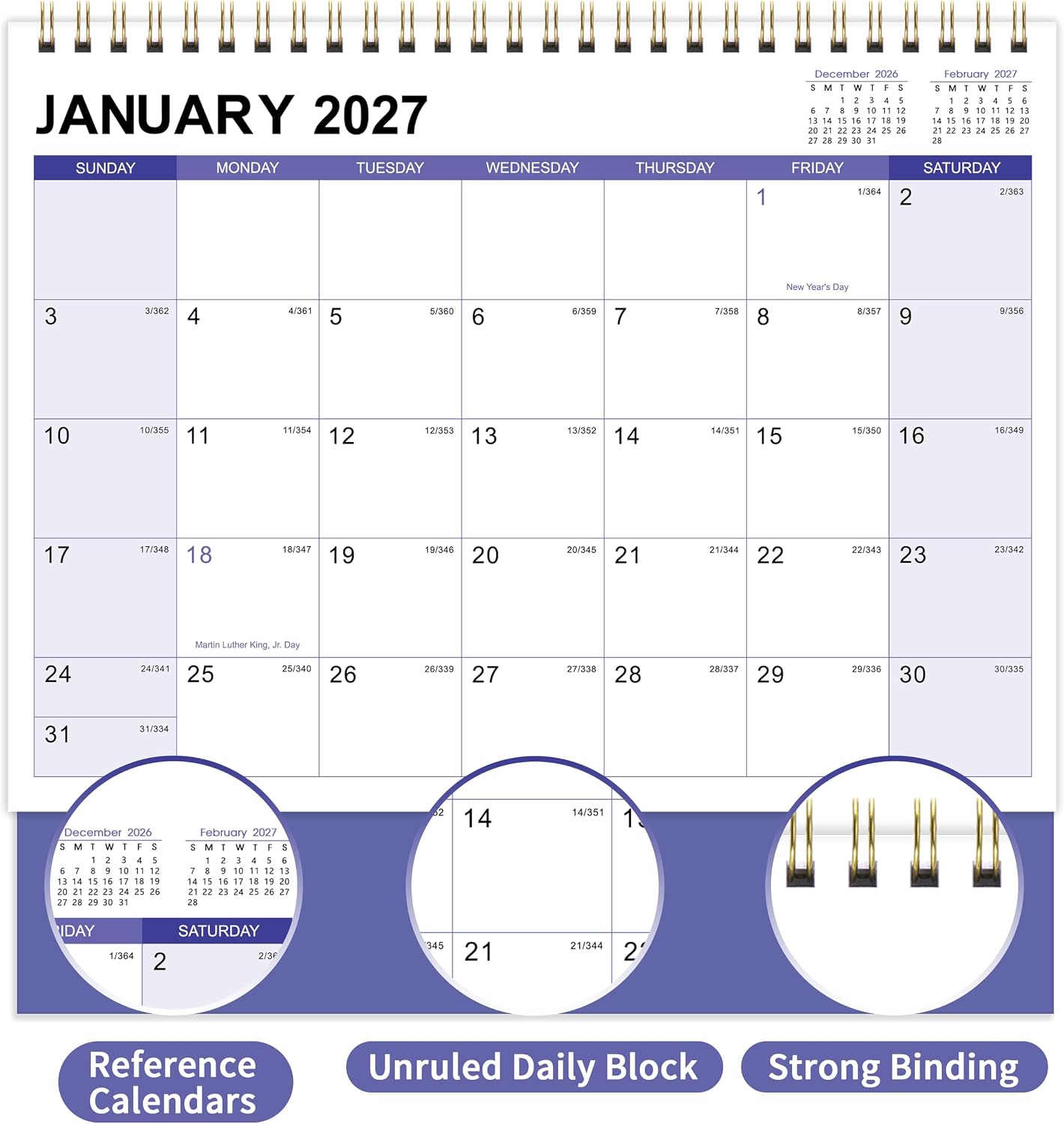2027 Desk Calendar - Desktop Calendar 2027,12 Months Desk Calendar 2027