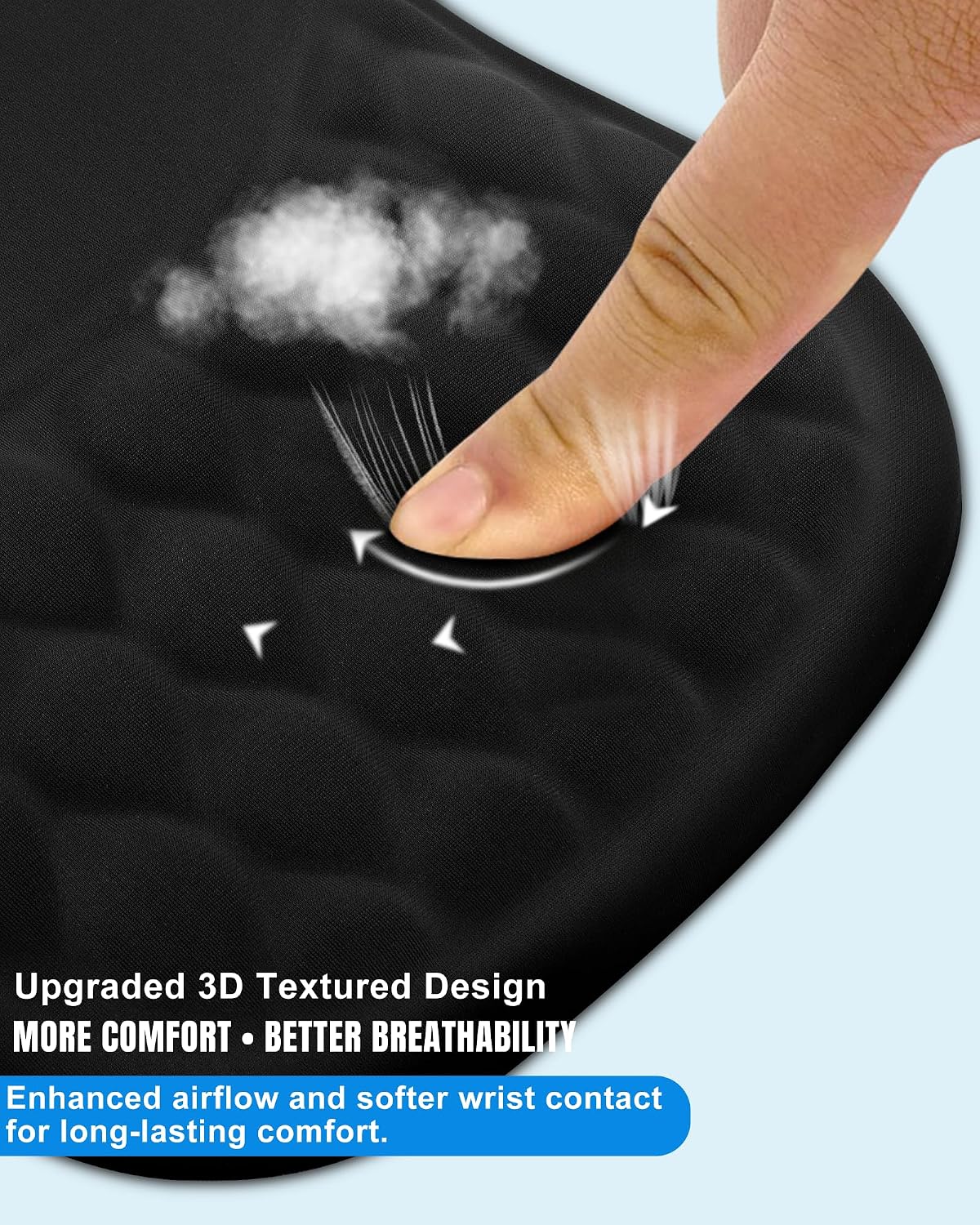 Ergonomic Mouse Pad with Sloped Memory Foam Wrist Rest (Black)