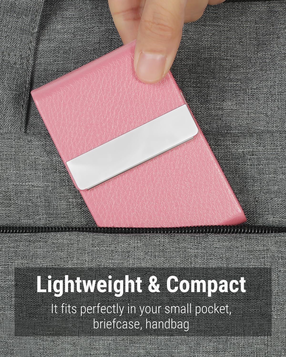 MaxGear Business Card Holder, PU Leather Business Card Case, Pink