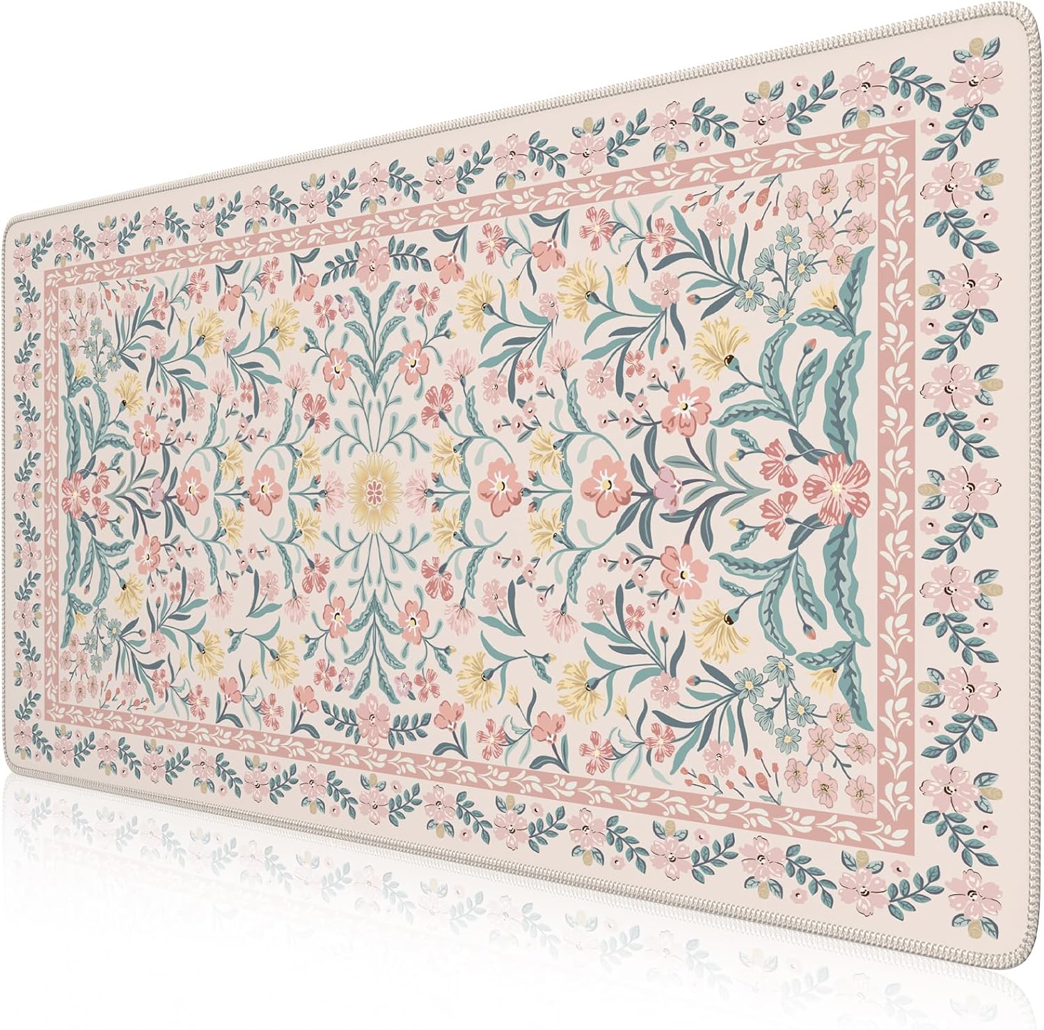 iCasso Desk Mat,Mouse Pad for Office Desk,35.4x15.7in,Pink Floral