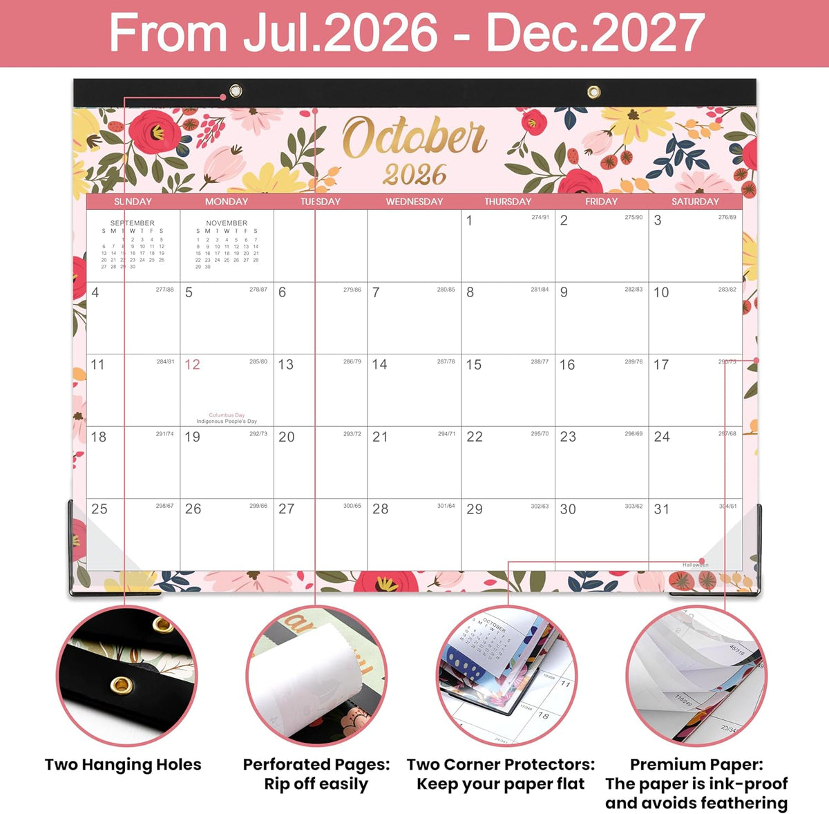 Desk Calendar/Calendar 2026-2027- Jul. 2026 - Dec. 2027
