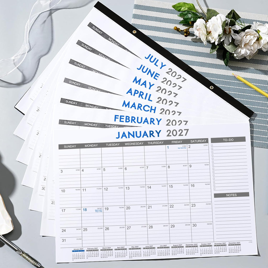 2027 Desk Calendar - 12 Months Calendar from January 2027 to December 2027