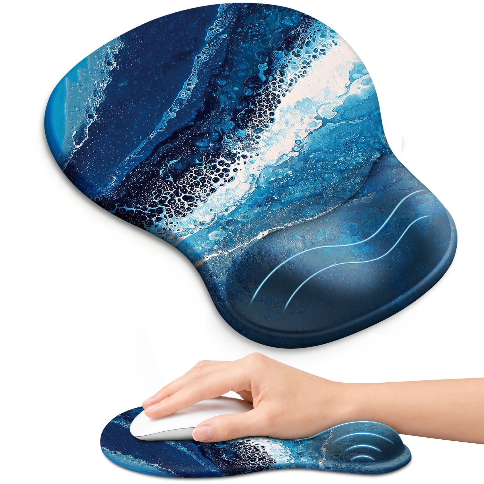 Ergonomic Mouse Pad with Wrist Rest, Gel Wrist Support, Black