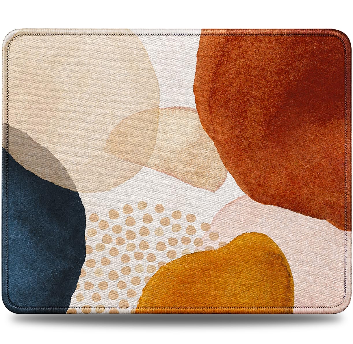 JIKIOU Mouse Pad with Stitched Edge, Perfect Size-10.2x8.3in Black