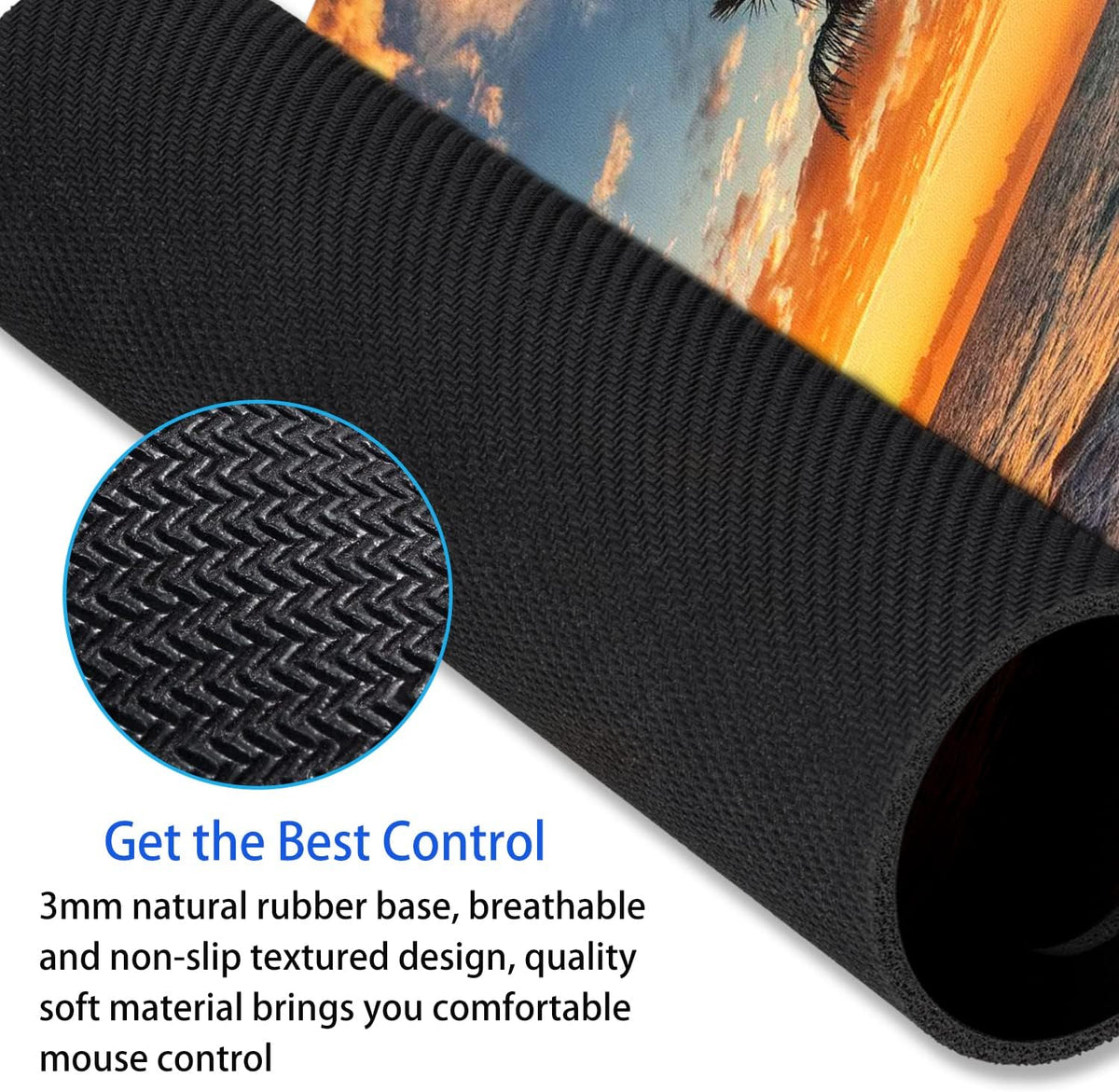 Sunset Beach Mouse pad 9.5"x7.9" Non-Slip 3mm Small Computer Pad