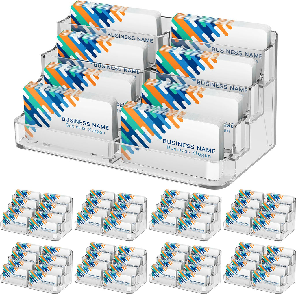 MaxGear Acrylic Business Card Holder, Desktop Card Display Stand, 8 Pockets