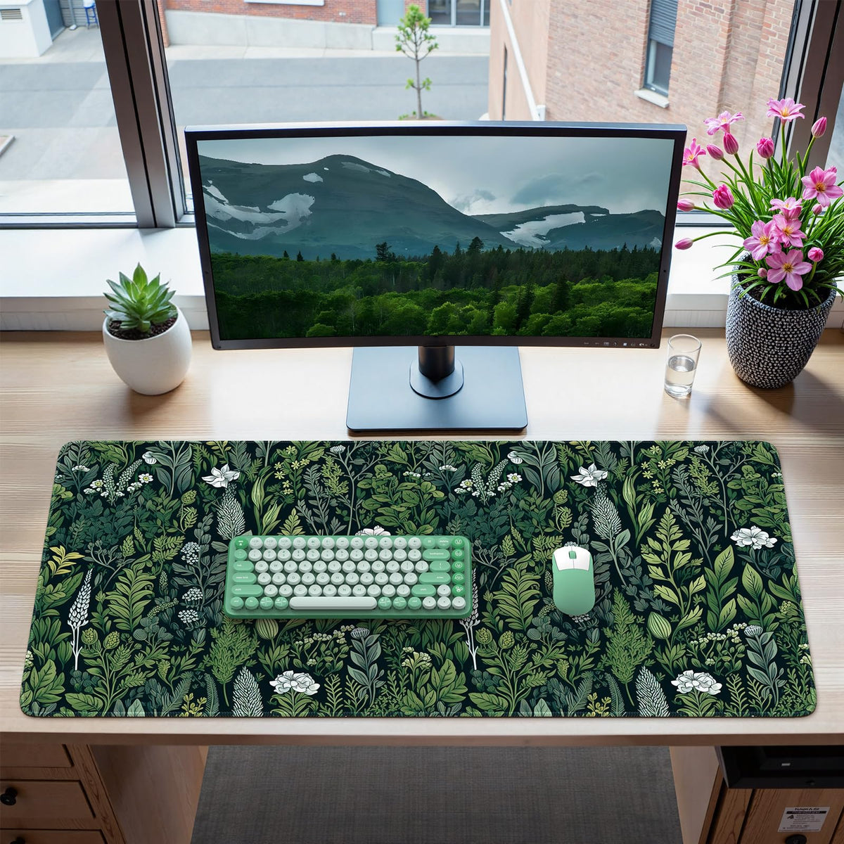 iCasso Desk Cover Mat, Office Mouse Pad,35.4x15.7in,Retro Black