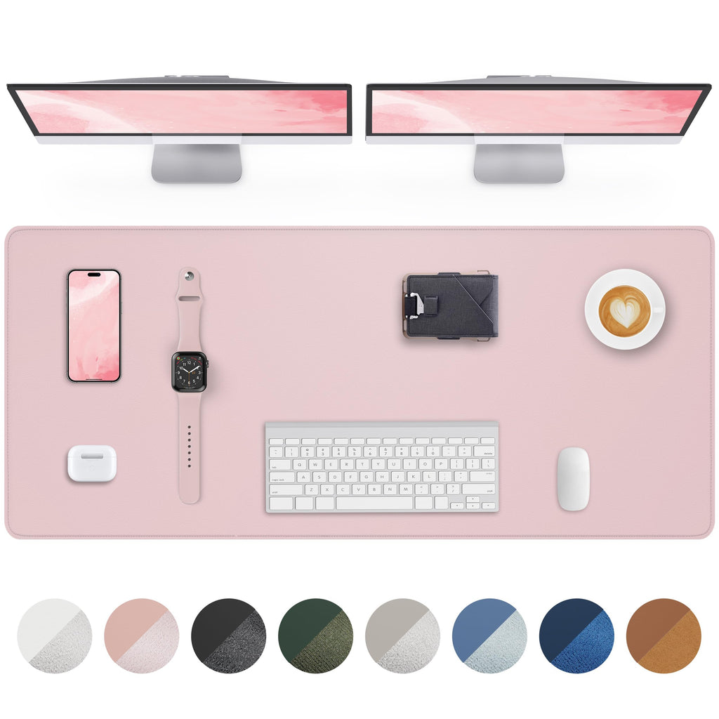 AFIING Large Desk Mat 55" x 24" - PU Leather Desk Pad Protector, Waterproof Non-Slip Extended Mouse Pad for Office Desk, Keyboard, Laptop and Home Workspace (Black)