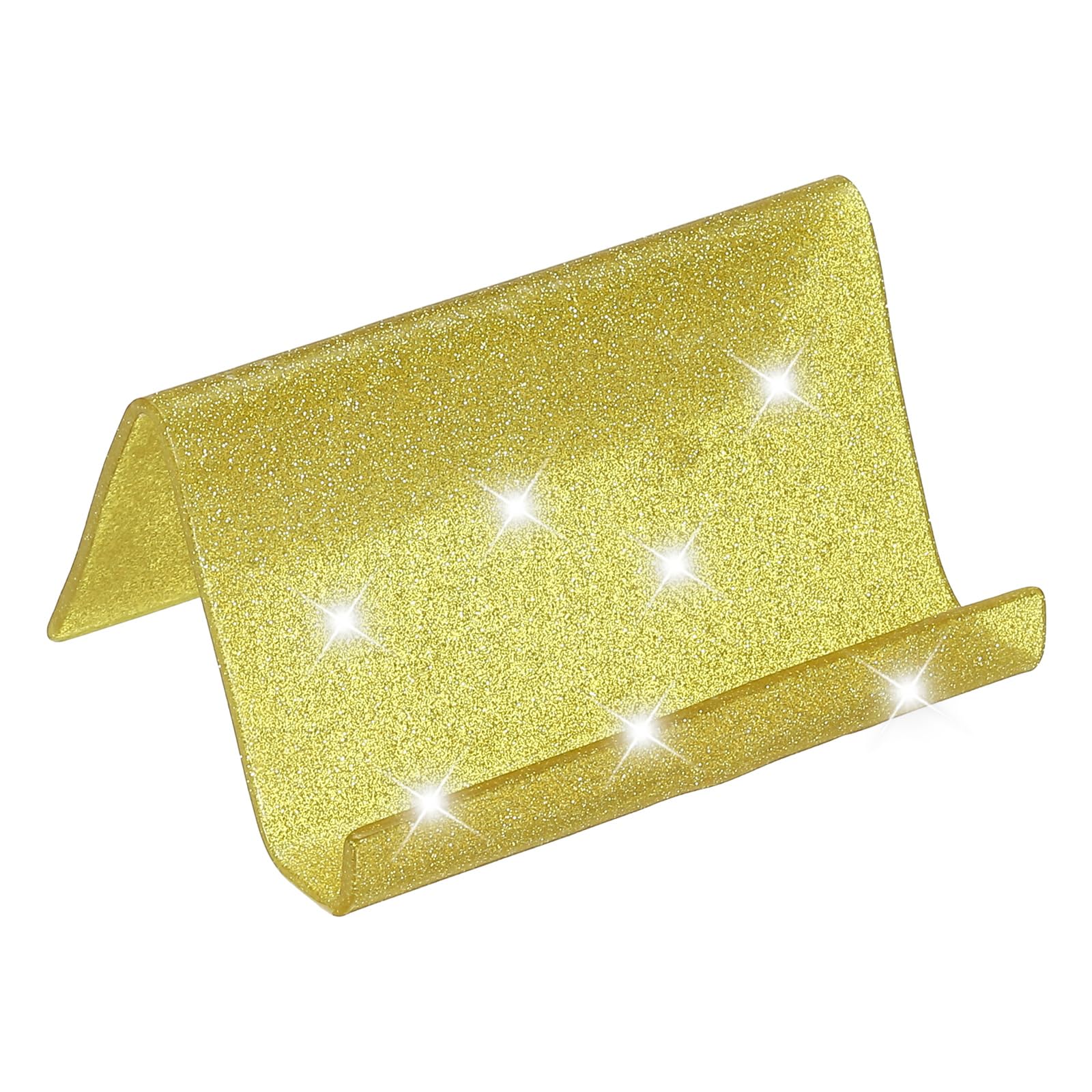 PATIKIL Business Card Holder for Desk, Acrylic Business Card Holders Shine Card Stand Organizer Cards Display for Office Exhibition, Pink
