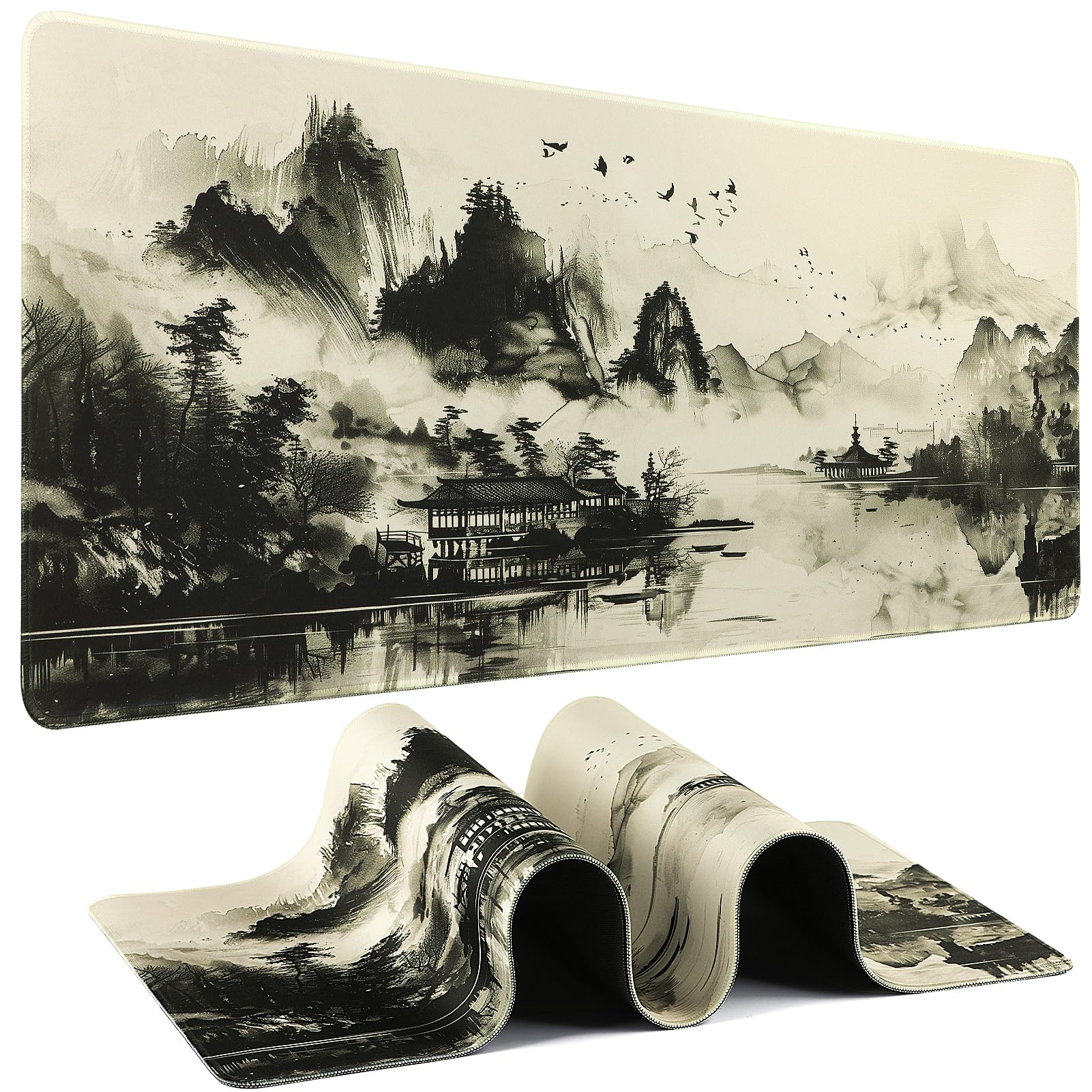 Mouse Pad Gaming - Desk Mat for Keyboard and Mouse - Large Mouse Pads for Desk, Gaming Mousepad with Non-Slip Base, Desks Pad (31.5" X 11.8") for Game, Office and Home