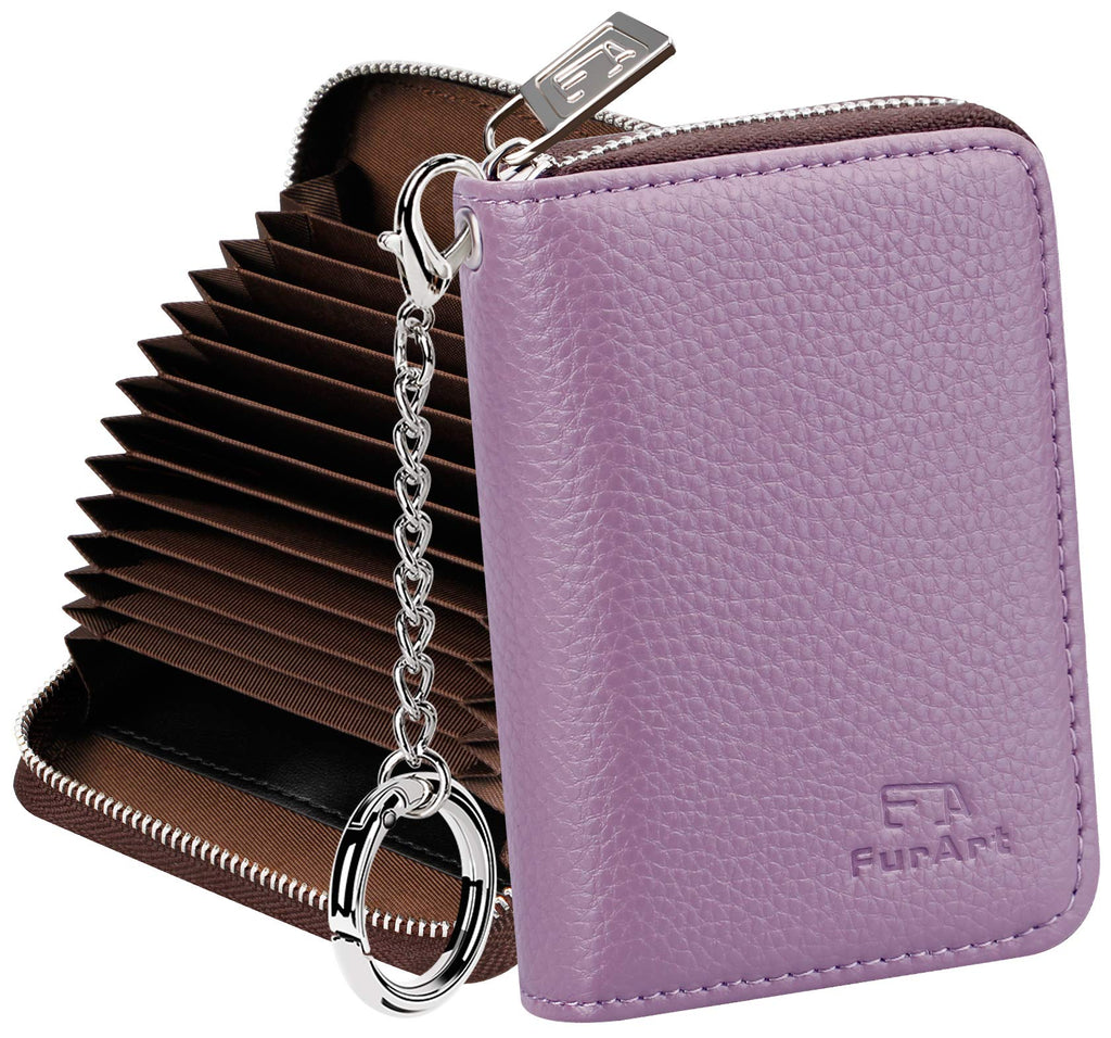 FurArt Zipper Wallet Women RFID Credit Card Holder keychain Wallet