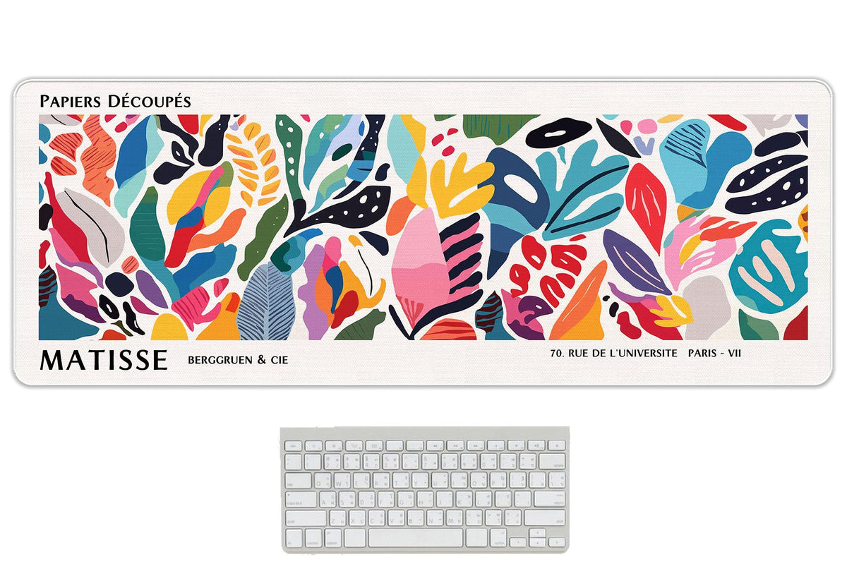 UTELKA Blue Desk Mat, Flroal Desk Matt for Desktop Mouse Pad 31.5x11.8