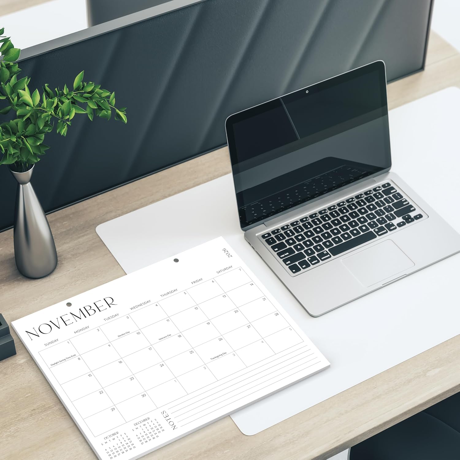 Aesthetic 2026-2027 Desk Calendar - Runs From June 2026 Until December 2027