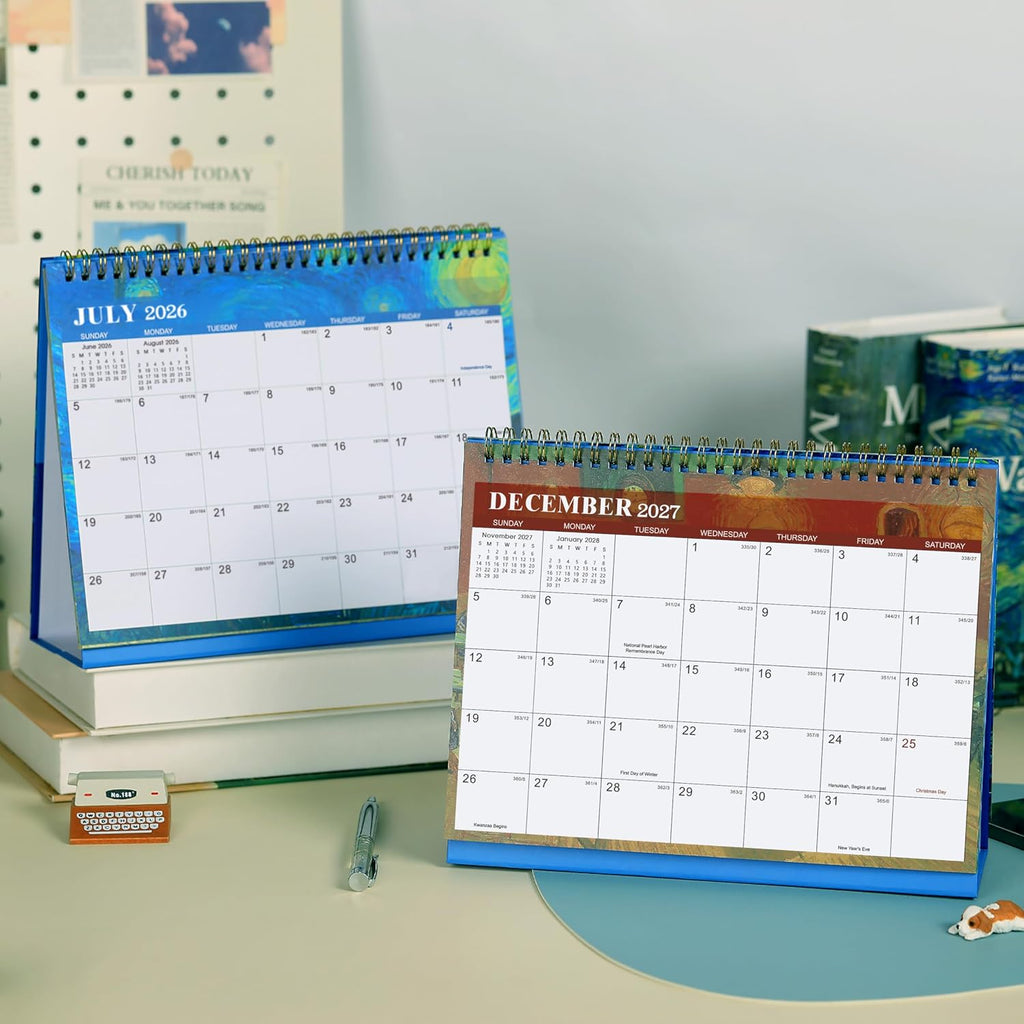 2027 Desk Calendar, Flip Desktop Calendar, Jul 2026 - Dec 2027