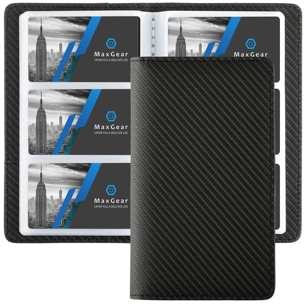 MaxGear Business Card Organizer Book, Holds 240 Cards, Black
