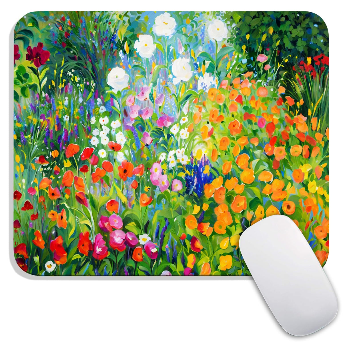 Square Mouse Pad Beautiful Flowers Plants, Personalized Premium-Textured Custom Mouse Mat Design, Washable Mousepad Cloth, Non-Slip Rubber Base Computer Mouse Pads for Wireless Mouse