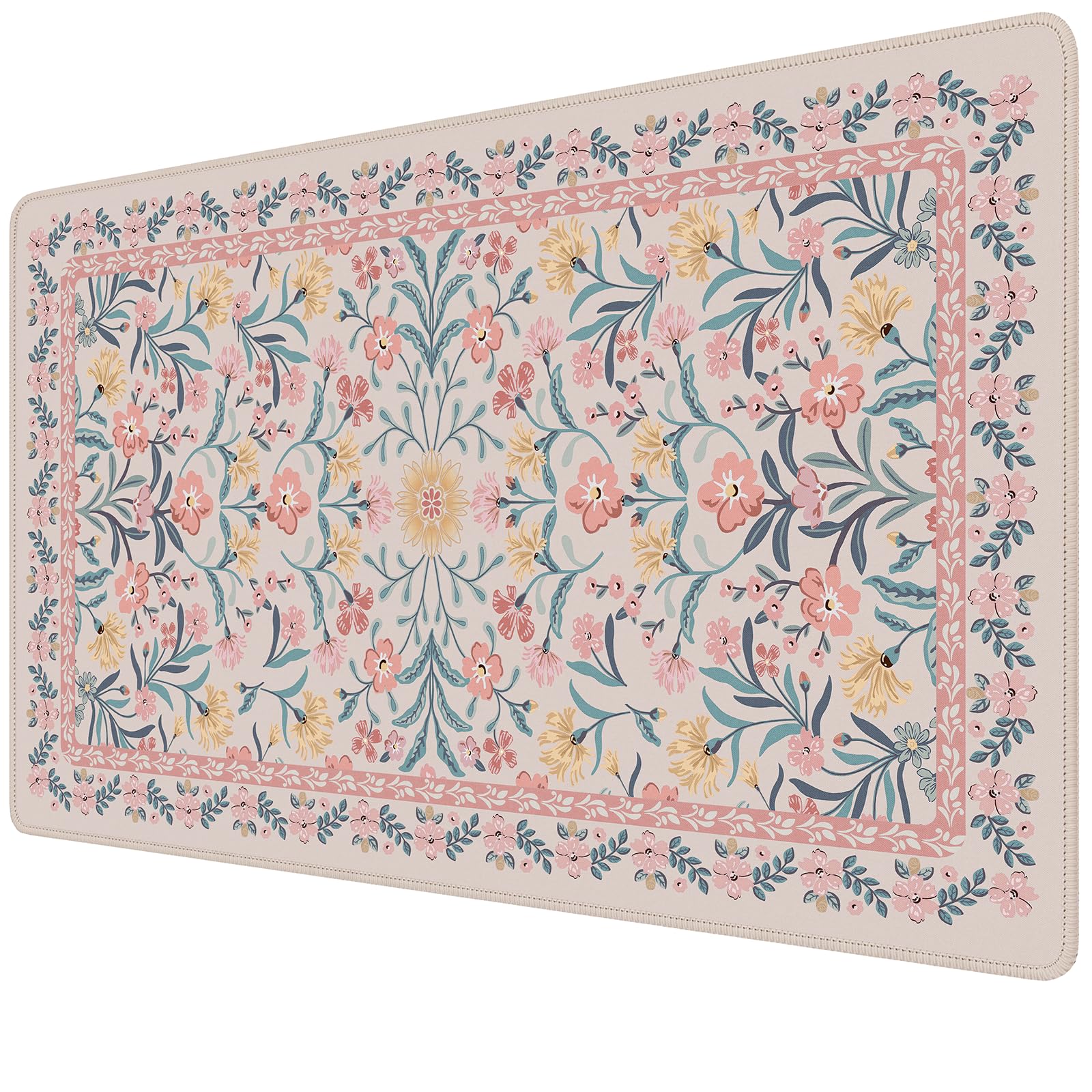 iCasso Desk Mat,Mouse Pad for Office Desk,35.4x15.7in,Pink Floral