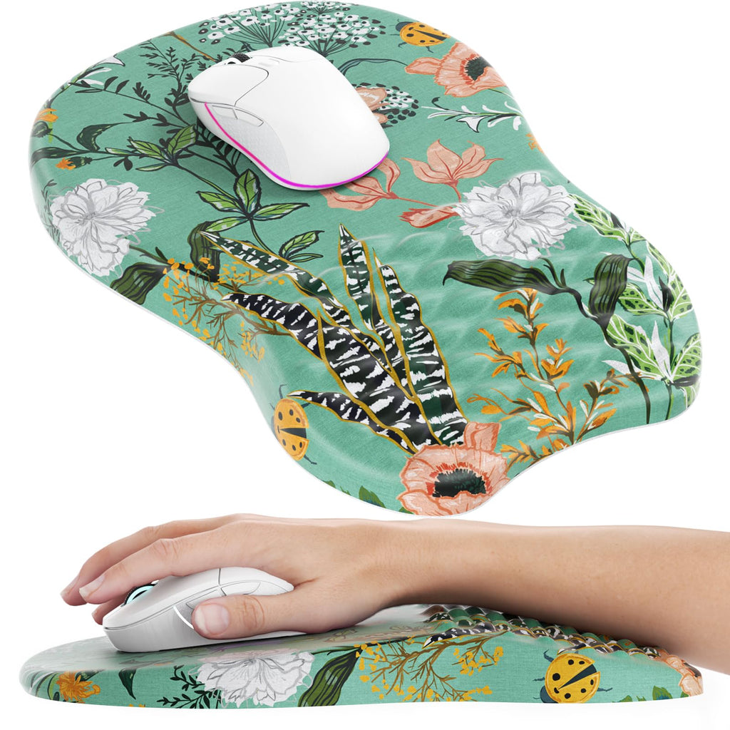 MROCO Ergonomic Mouse Pad with Wrist Support, Memory Foam Wrist Rest, Black