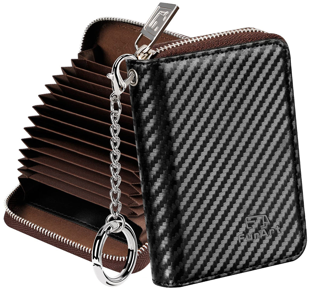 FurArt Zipper Wallet Women RFID Credit Card Holder keychain Wallet