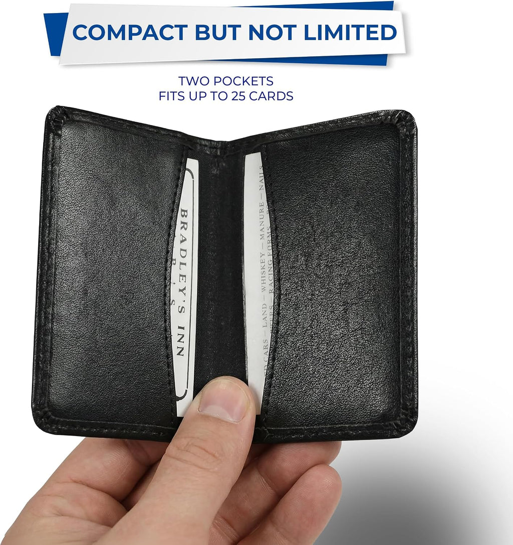 Samsill 81220 Regal Leather Business Card Holder, Case Holds 25 Business, Black