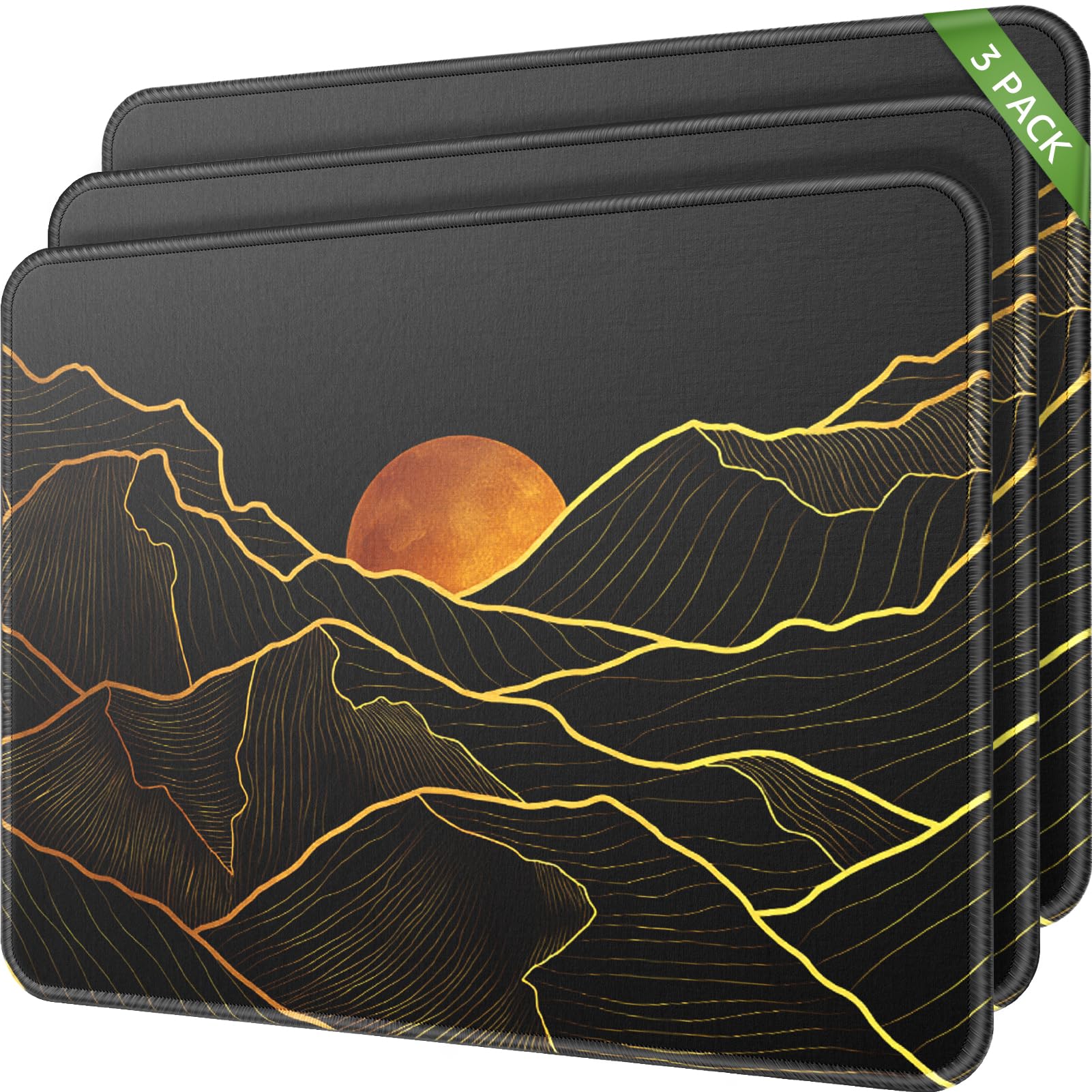 MROCO 3 Pack Mouse Pad, Black Mousepad for Desk, 30% Larger, 8.5 x 11 in