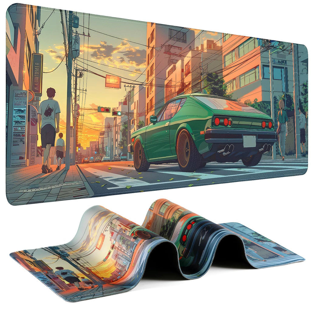 Mouse Pad Gaming - Desk Mat for Keyboard and Mouse - Kanagawa Large Mouse Pad for Desk, Japanese Sea Wave Mousepad (31.5 x 11.8inch) with Non-Slip Base, Desks Pad Mat for Game, Office and Home