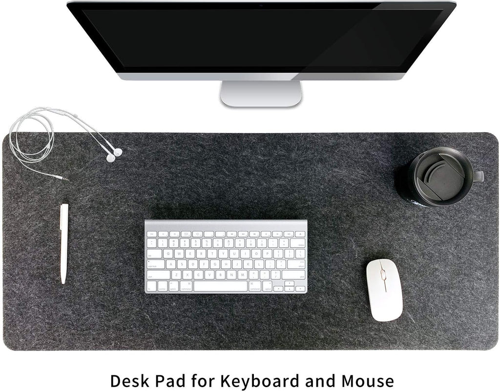 DAWNTREES Felt Desk Mat,Full Keyboard Mat,36" x 16",Dark Gray