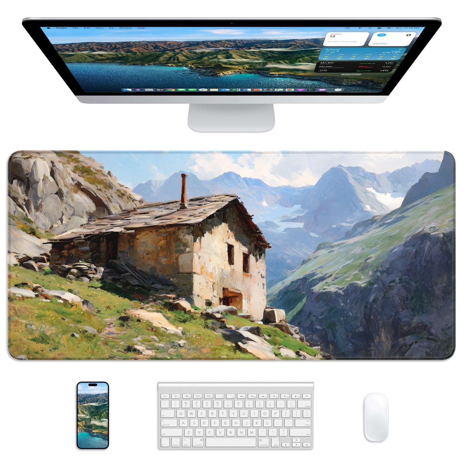 Mouse Pad 31.5x11.8in Large Desk Mat Non-Slip for Office