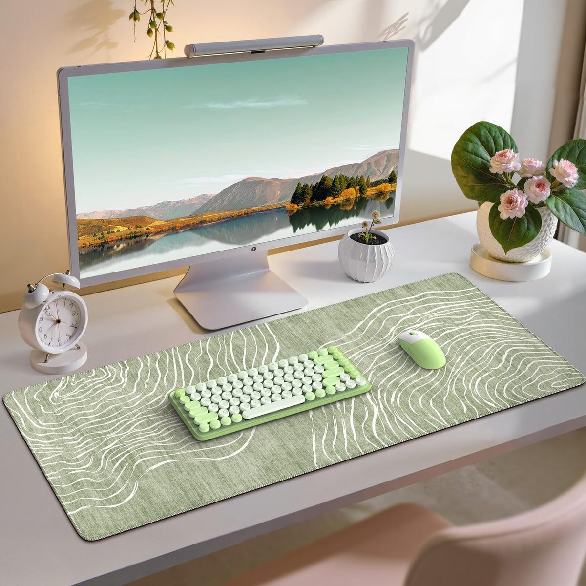 iCasso Desk Mat,Cute Desk Cover for Women,35.4x15.7in,Checkered