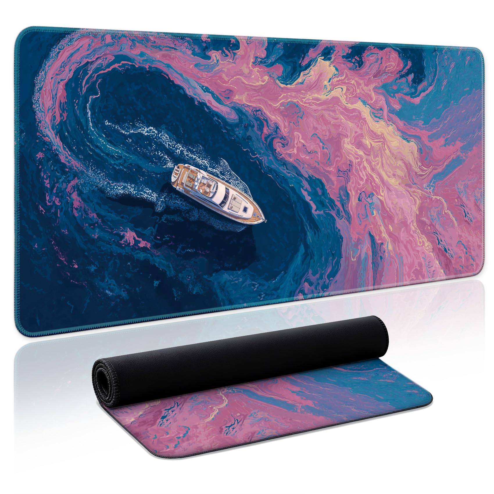 Aesthetic Desk Mat, Cute Enchanted Garden Desk Pad Protector for Work & Decor, 31.5" x 11.8", Pretty Non-Slip Extended Mouse Pad for Office or Home