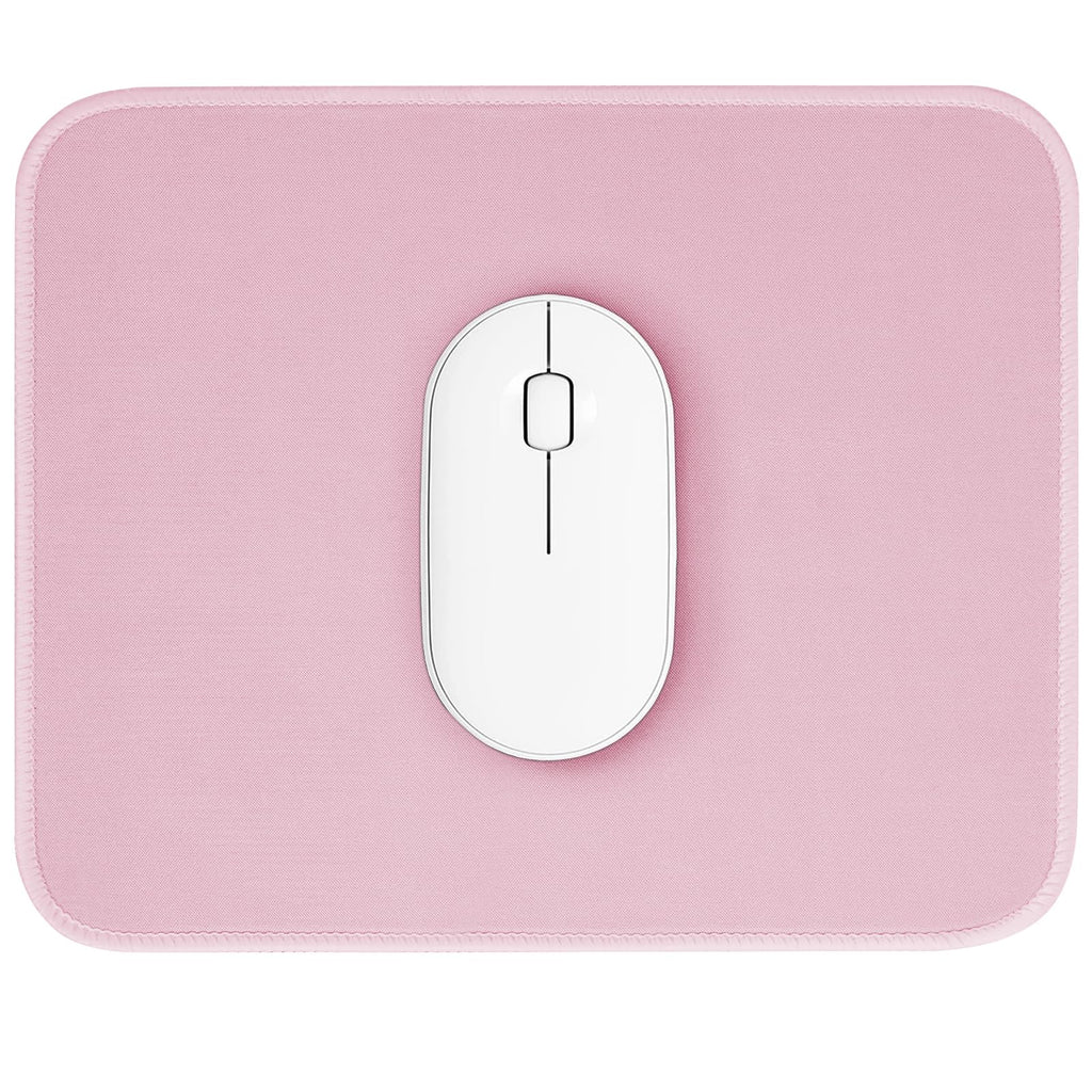 Pink Mouse Pad, Nice and Cute Mouse Pad, Splash-Proof Textured 10.2 x 8.2Inch, Stitched Edge Non-Slip Waterproof Rubber
