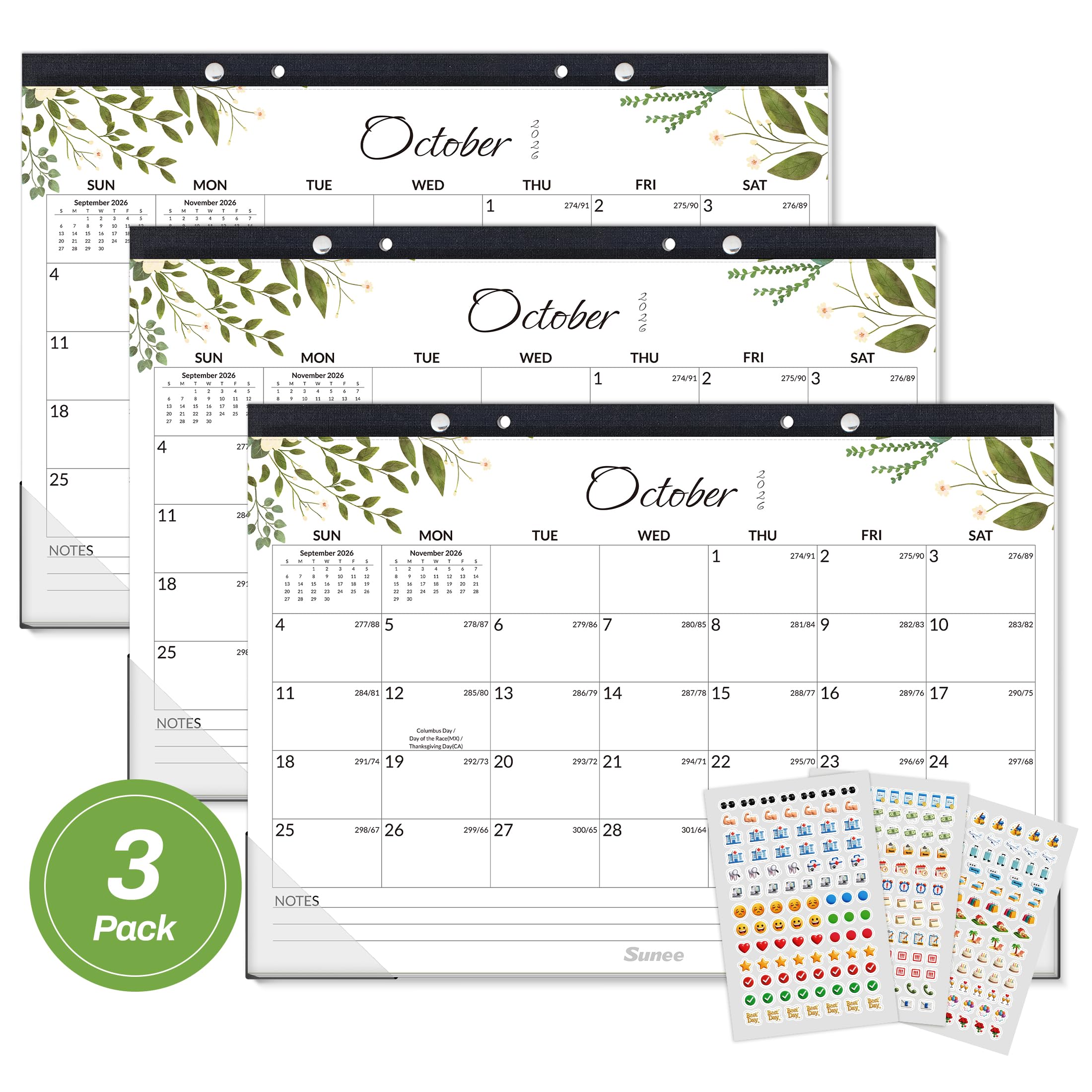 SUNEE Desk Calendar 2026 Large 22x17 from July 2026 to December 2027, Extra Large Desktop Monthly Calendar Pad 18 Months For Teacher or Office, Desk Top, Seasonal