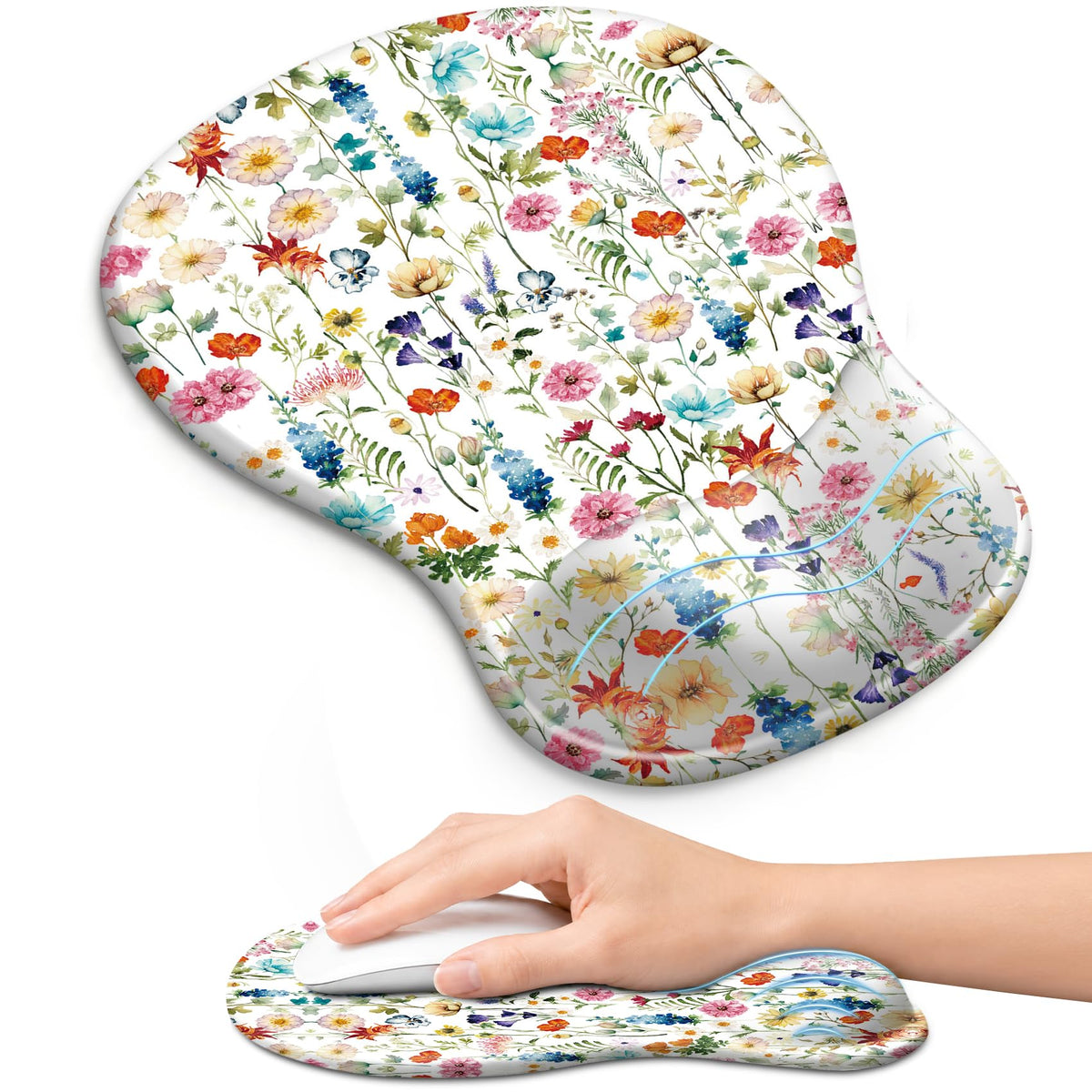 Ergonomic Mouse Pad with Wrist Rest, Gel Wrist Support, Black