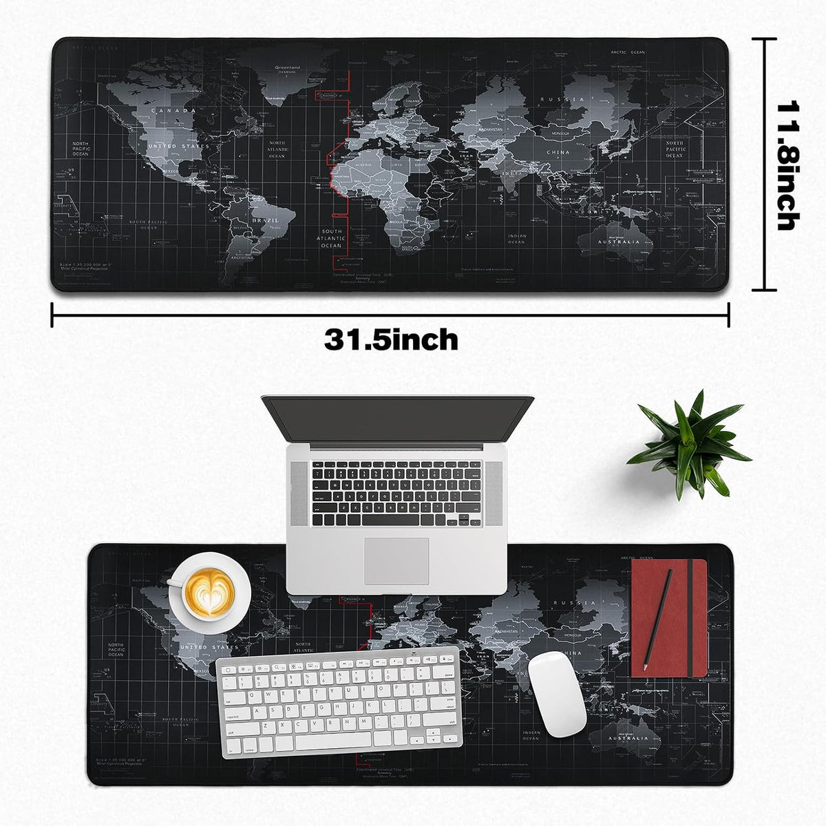Mouse Pad Gaming - Desk Mat for Keyboard and Mouse - Large Mouse Pads for Desk, Gaming Mousepad with Non-Slip Base, Desks Pad (31.5" X 11.8") for Game, Office and Home