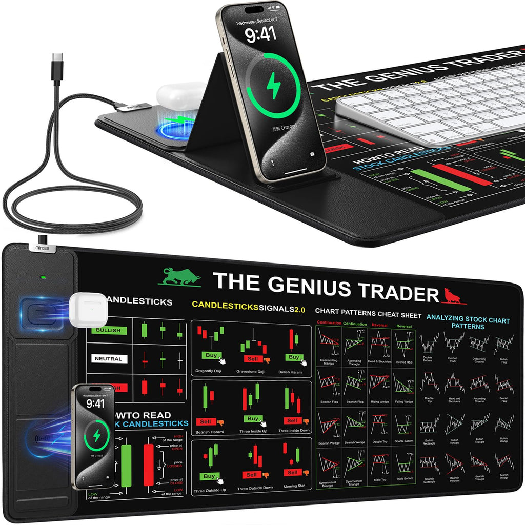 XXL Mouse Pad with Phone Holder - Black, RGB Desk Mat with 15W Fast Charging, LED Gaming Mousepad with 11 Light Colors, Waterproof Non-Slip Pad for Office & Home (Black with PD Adapter)