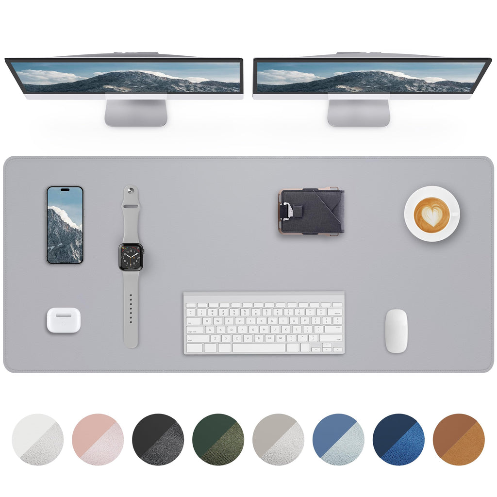 AFIING Large Desk Mat 55" x 24" - PU Leather Desk Pad Protector, Waterproof Non-Slip Extended Mouse Pad for Office Desk, Keyboard, Laptop and Home Workspace (Black)