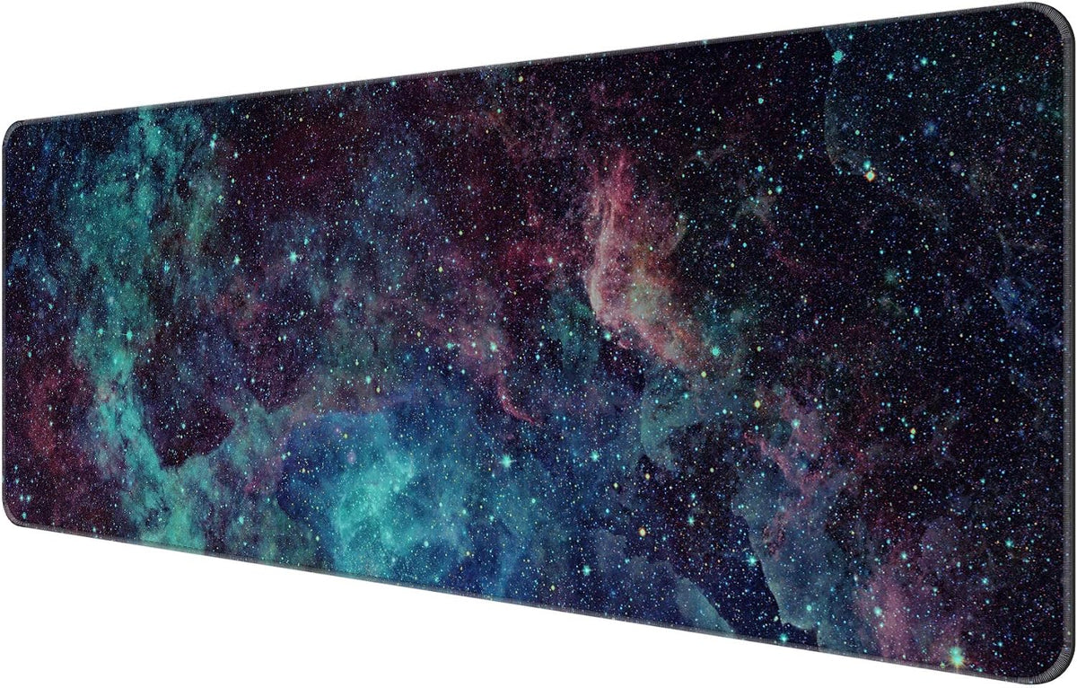 Large Thin Mouse Pad with Stitched Edges, Galaxy Space