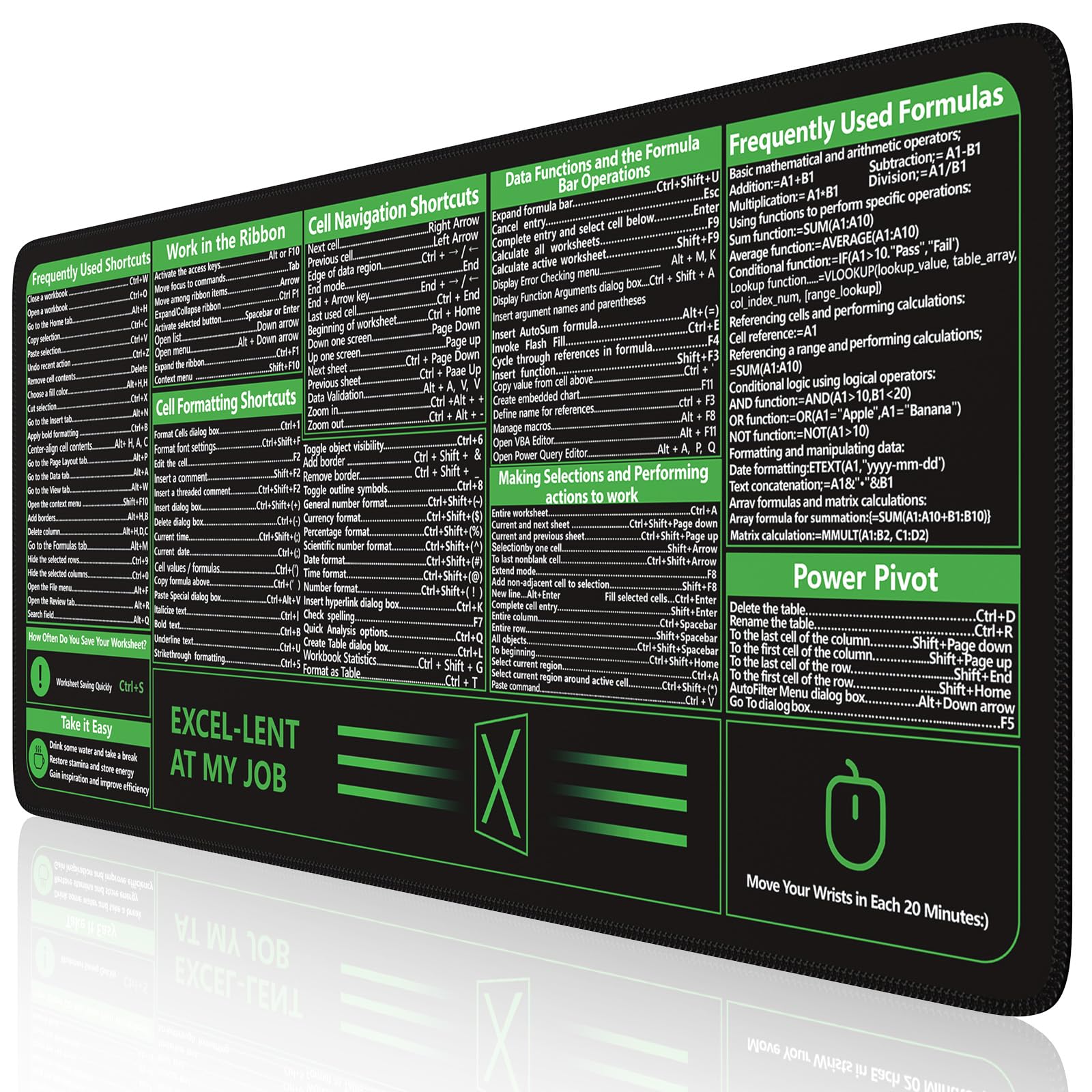 iCasso Desk Cover Mat, Office Mouse Pad,35.4x15.7in,Retro Black