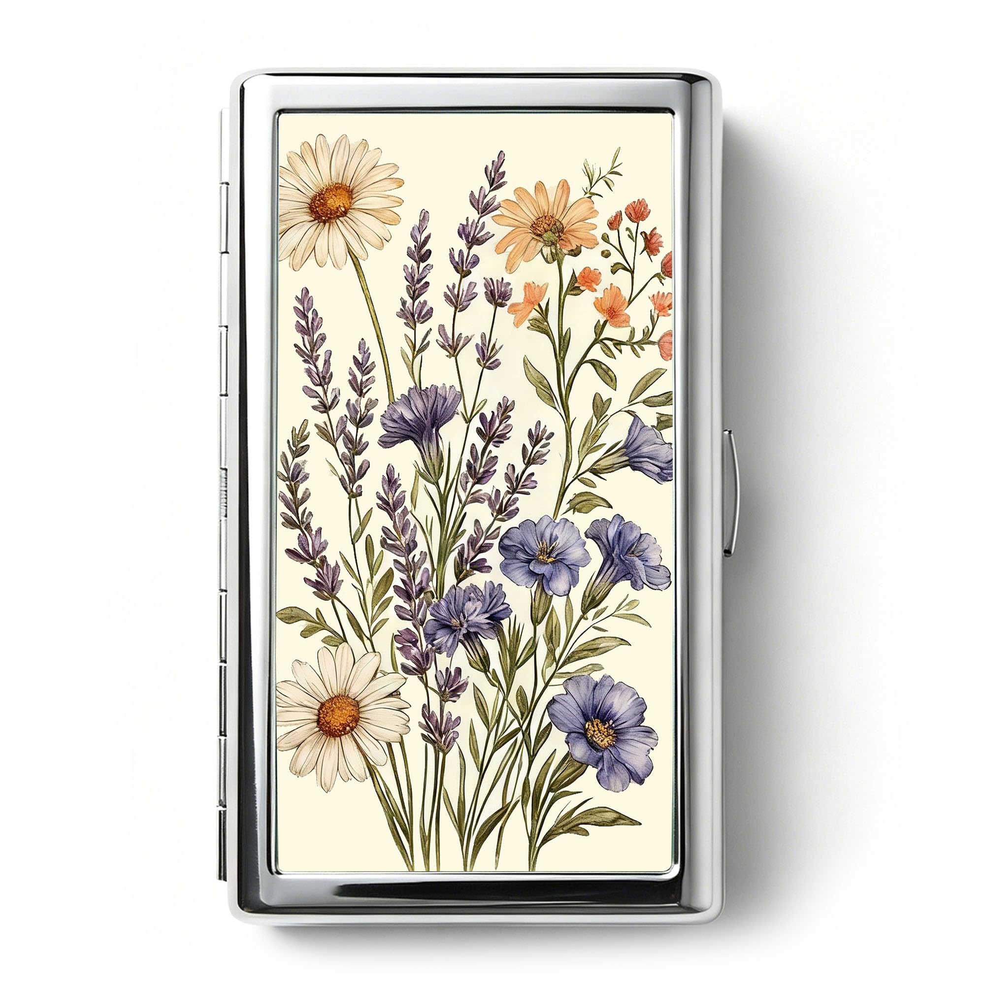 Vintage Art Deco Versatile Card & Cash Case, Slim Metal Wallet for Women Men Credit ID Business Cards (#A)