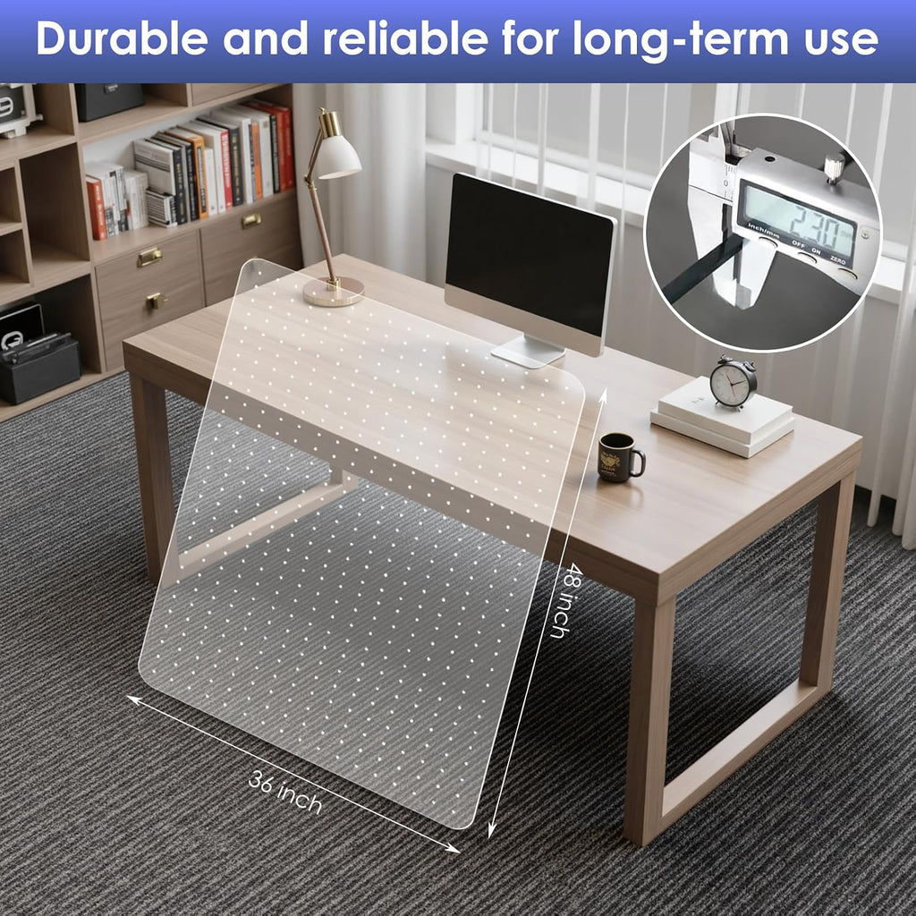 Kuyal Office Chair Mat for Carpet, Clear Heavy Duty Computer Chair Mat
