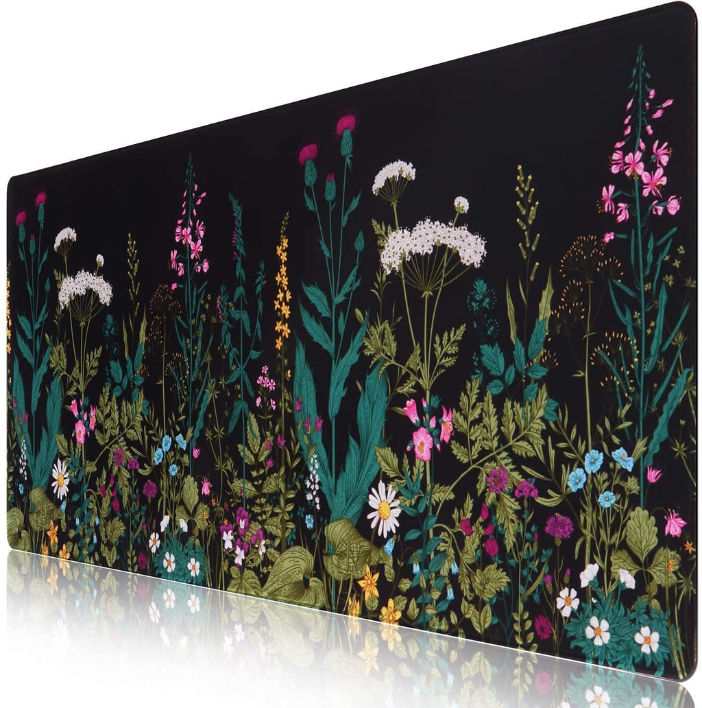iCasso Desk Cover Mat, Office Mouse Pad,35.4x15.7in,Retro Black