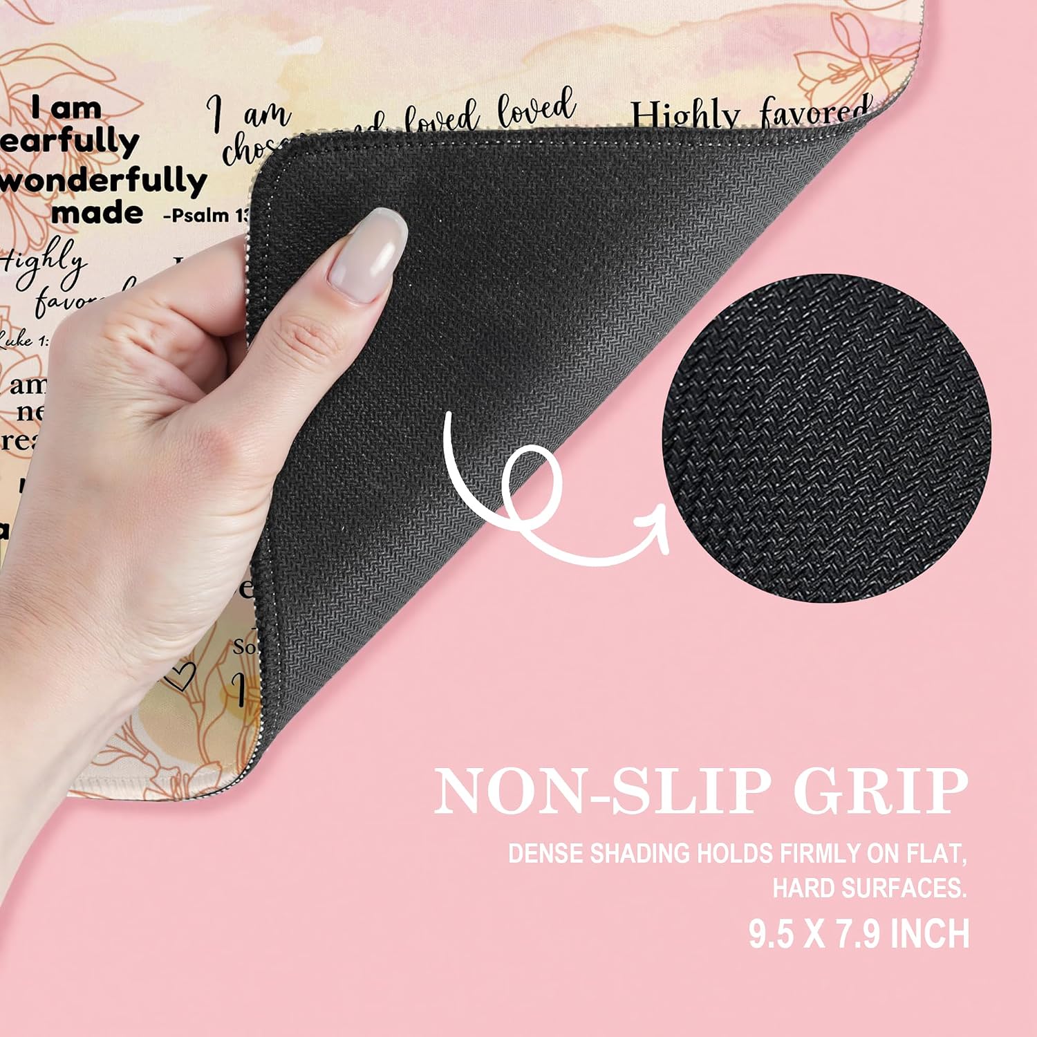 Inspirational Christian God Says I Am Mouse Pad, Minimalist Boho Floral Bible Verse Affirmation Mouse Pads Mousepad for Home Office Dorm Computers Laptop Supplies Desk Accessories, 9.5x7.9 Inch