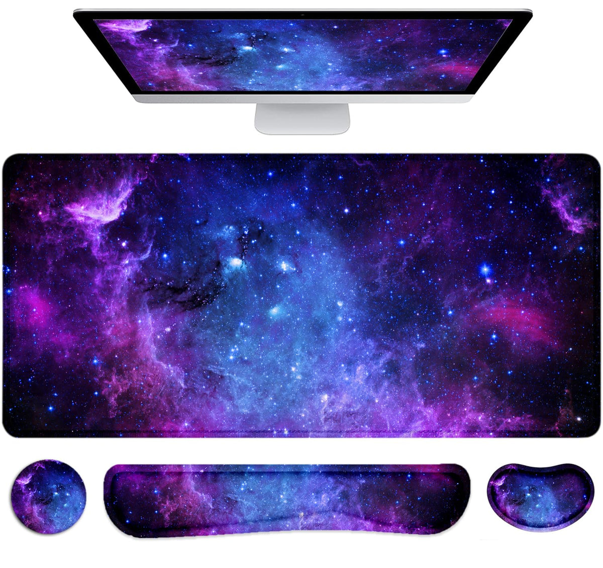 Large Mouse Pad with Wrist Rest, 4-in-1 Wrist Rest for Keyboard and Mouse