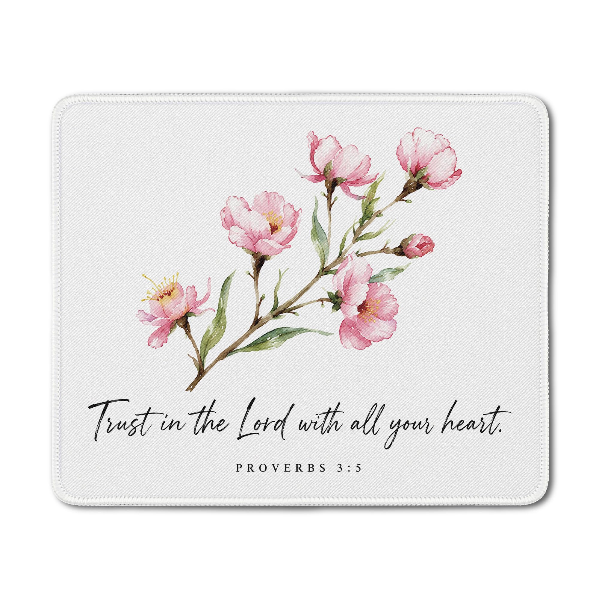 Inspirational Christian God Says I Am Mouse Pad, Minimalist Boho Floral Bible Verse Affirmation Mouse Pads Mousepad for Home Office Dorm Computers Laptop Supplies Desk Accessories, 9.5x7.9 Inch